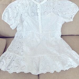 Summer fun white eyelet tiered lined dress! Plus size!